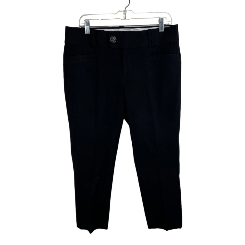 Banana Republic skinny crop black pants trousers Stretch career wear to work 12